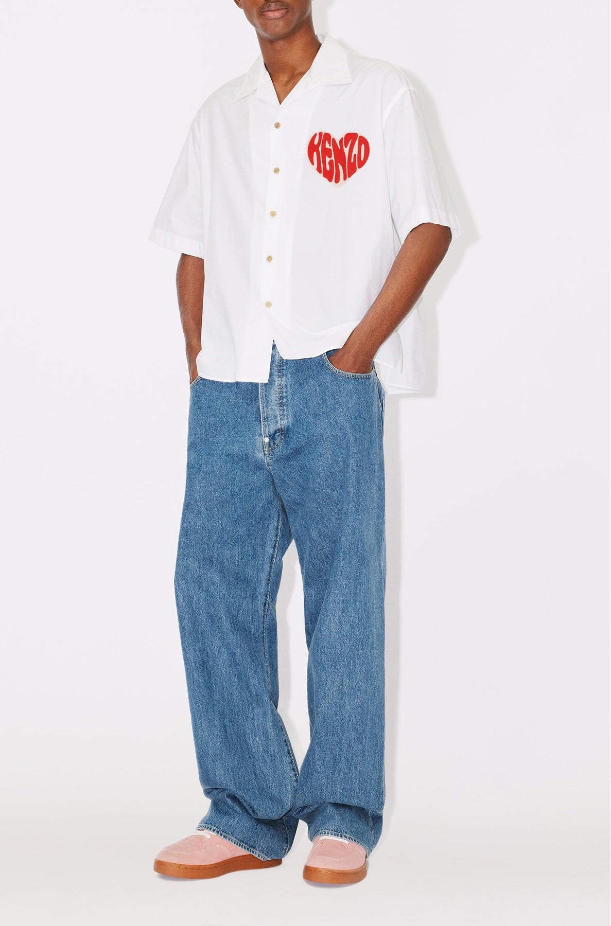 Kenzo Heart Hawaiian Shirt - White