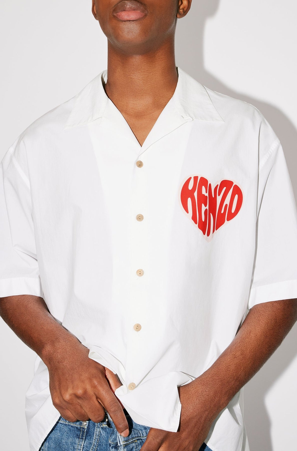 Kenzo Heart Hawaiian Shirt - White