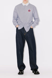 Boke Target Crest" striped shirt - Midnight Blue