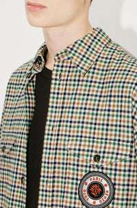 Chemise militaire de voyage à carreaux - Camel