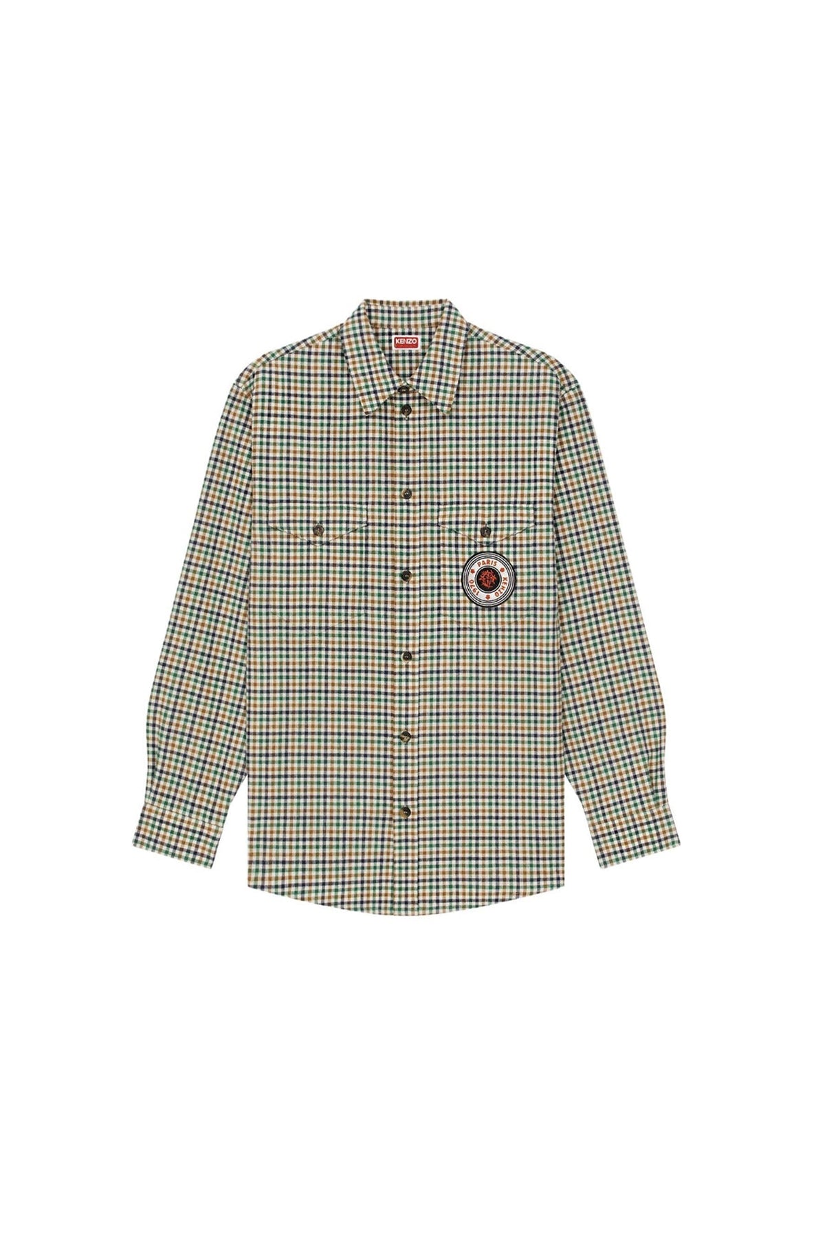Chemise militaire de voyage à carreaux - Camel