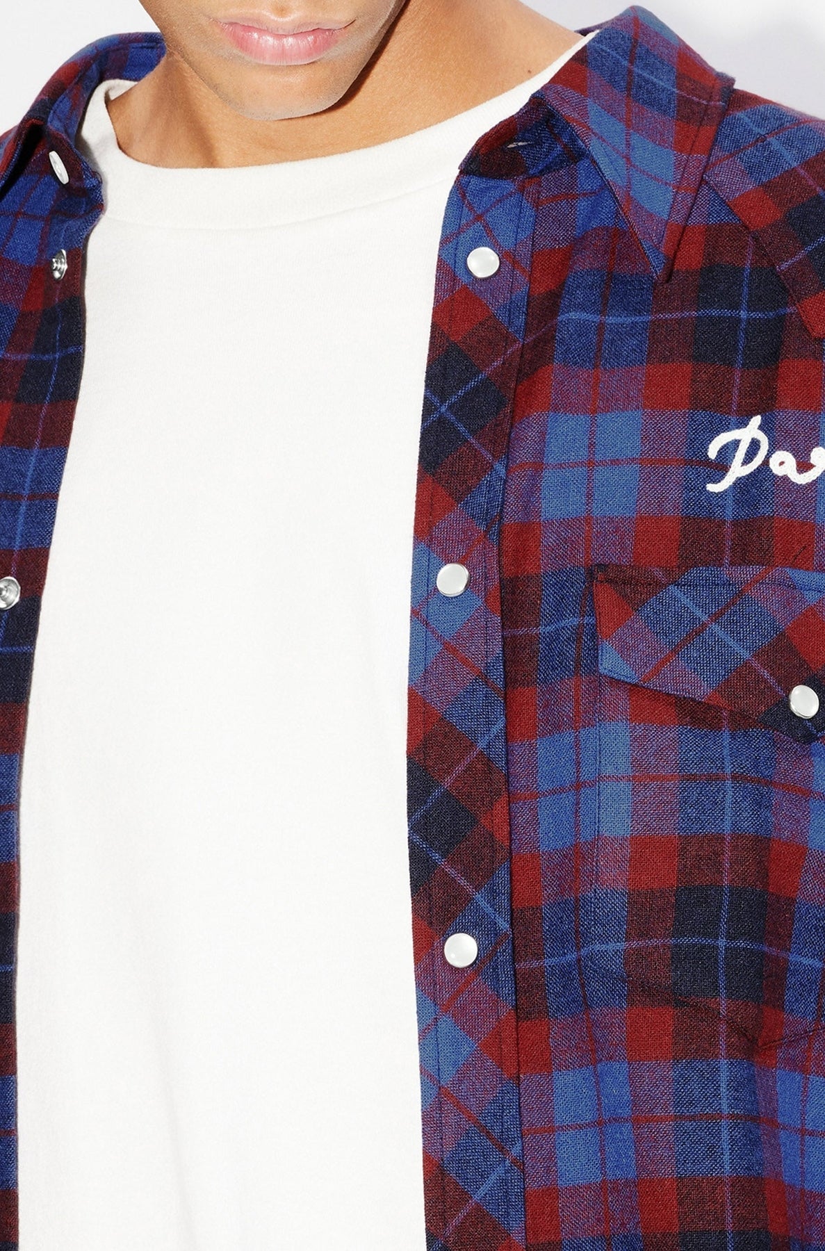 Chemise western brodée "Kenzo Rue Vivienne" en laine - Royal Blue