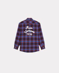 Chemise western brodée "Kenzo Rue Vivienne" en laine - Royal Blue