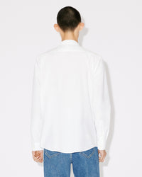 Chemise col officier brodée "Kenzo Rue Vivienne" - White