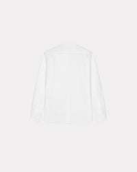Chemise col officier brodée "Kenzo Rue Vivienne" - White