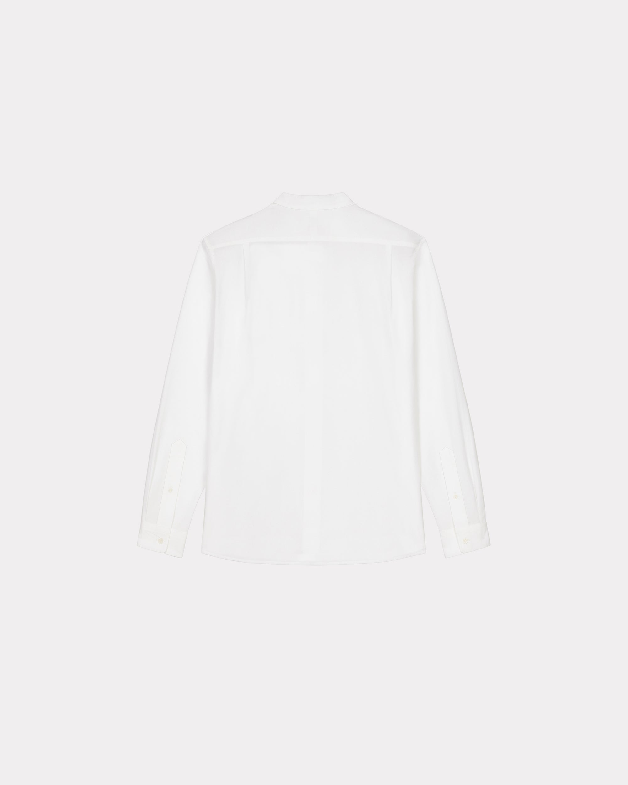 Chemise col officier brodée "Kenzo Rue Vivienne" - White