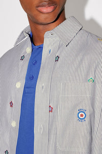 Chemise oversize "Kenzo Target" - Stone Grey