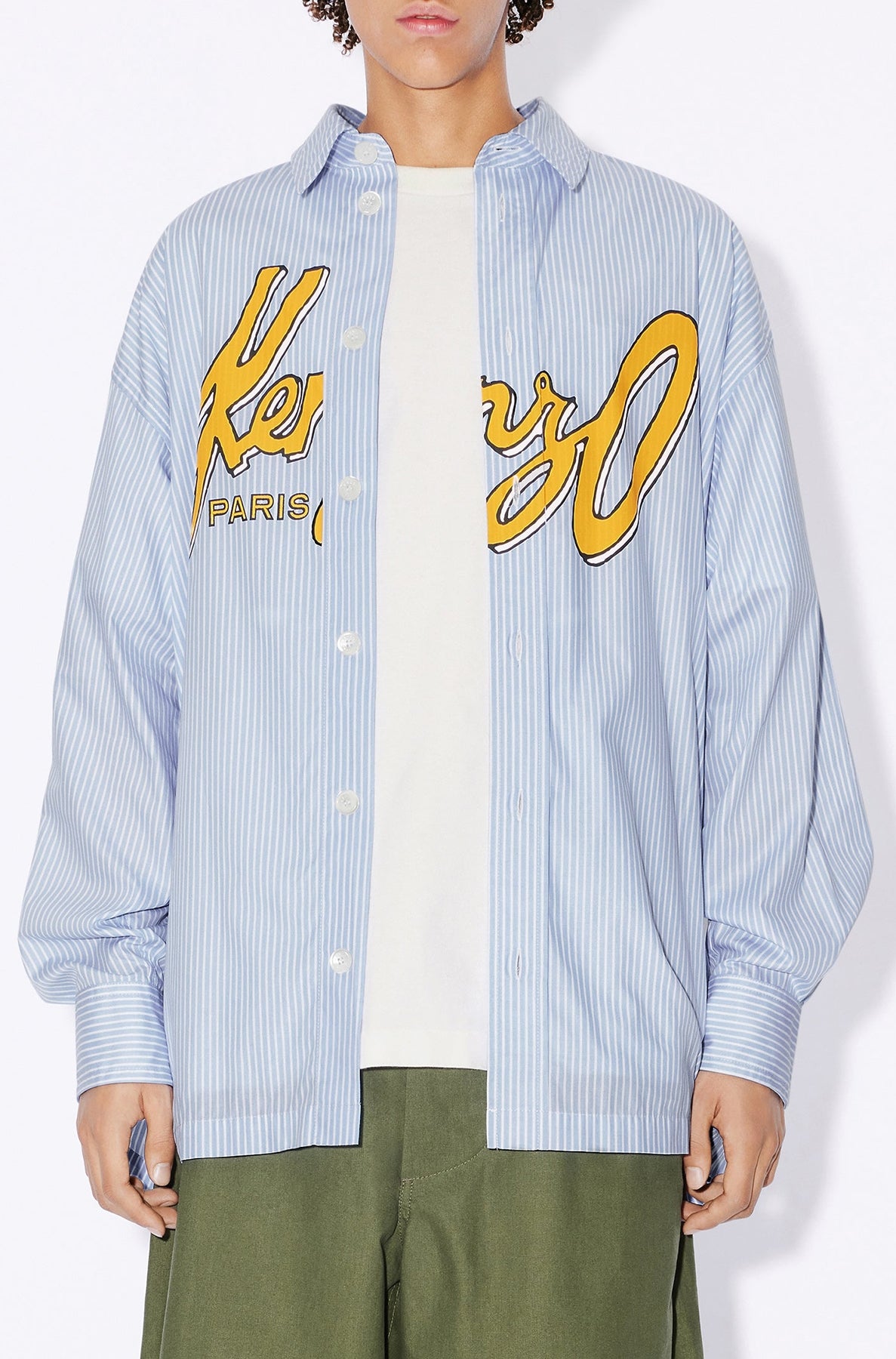 Kenzo Archive Logo Oversized Shirt - Sky Blue
