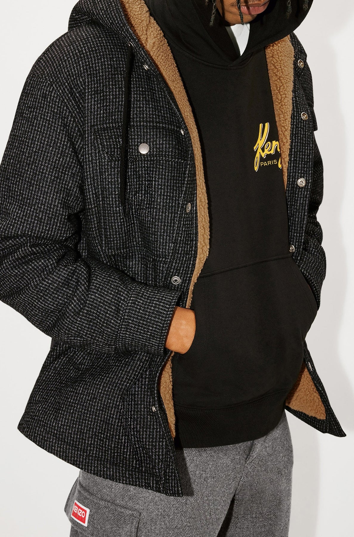 Checked Hooded Overshirt