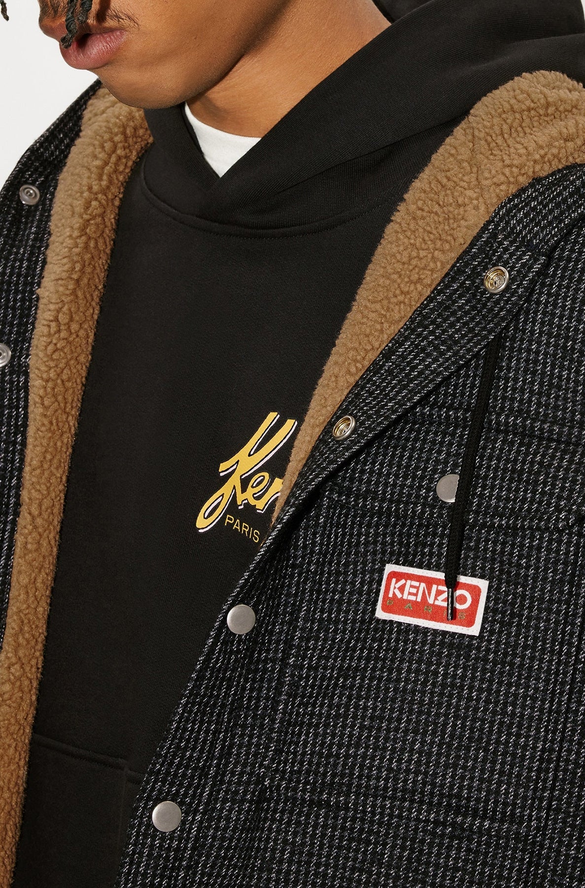 Checked Hooded Overshirt