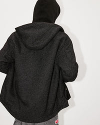 Checked Hooded Overshirt