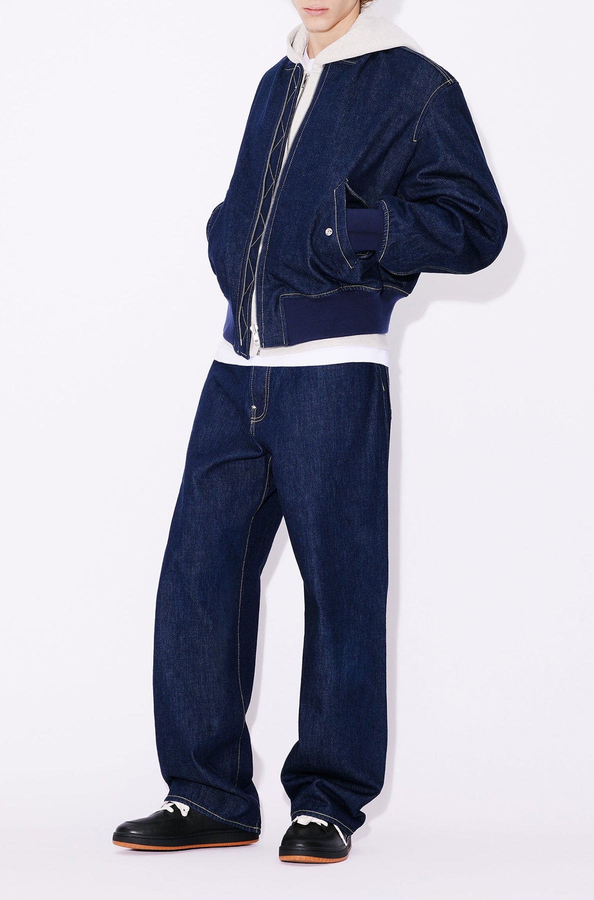 Veste bomber en denim - Rinse Blue Denim