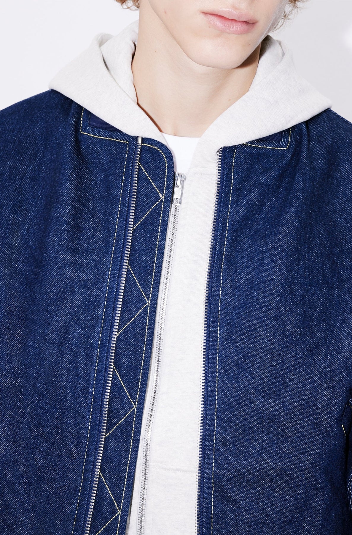 Veste bomber en denim - Rinse Blue Denim