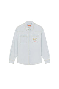 Chemise western en denim - Bleached Blue Denim