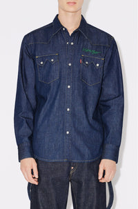 Western denim shirt - Rinse Blue