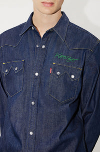 Western denim shirt - Rinse Blue
