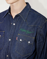 Western denim shirt - Rinse Blue