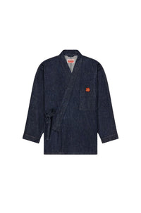 Boke Flower embroidered kimono jacket - Rinse Blue Denim
