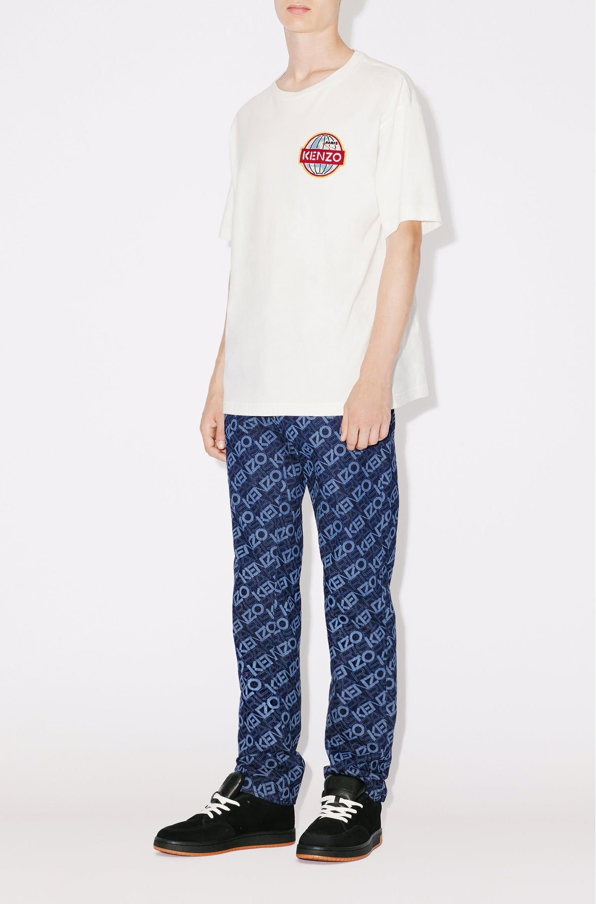 Jean slim Bara "Monogram" - Rinse Blue Denim