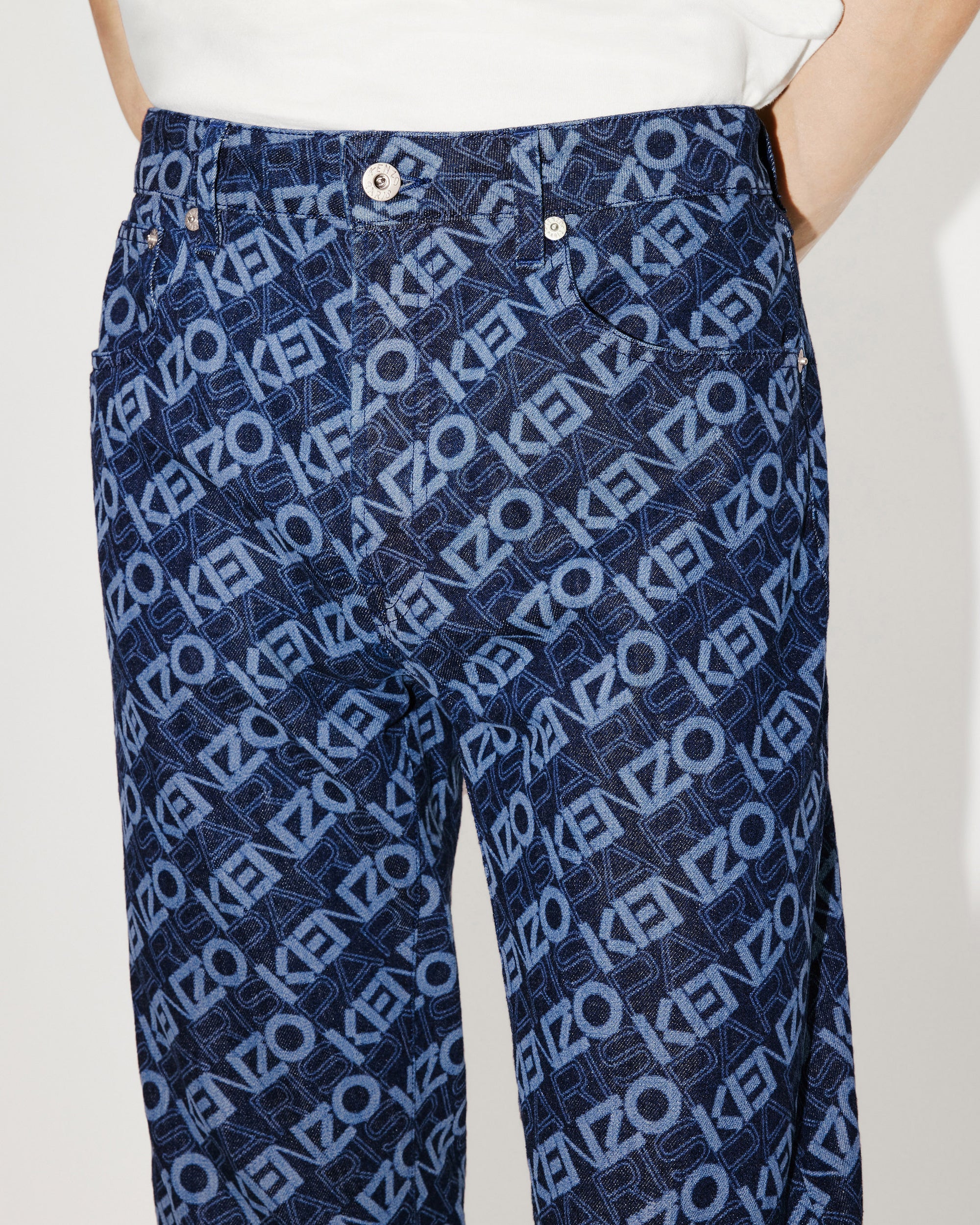 Jean slim Bara "Monogram" - Rinse Blue Denim