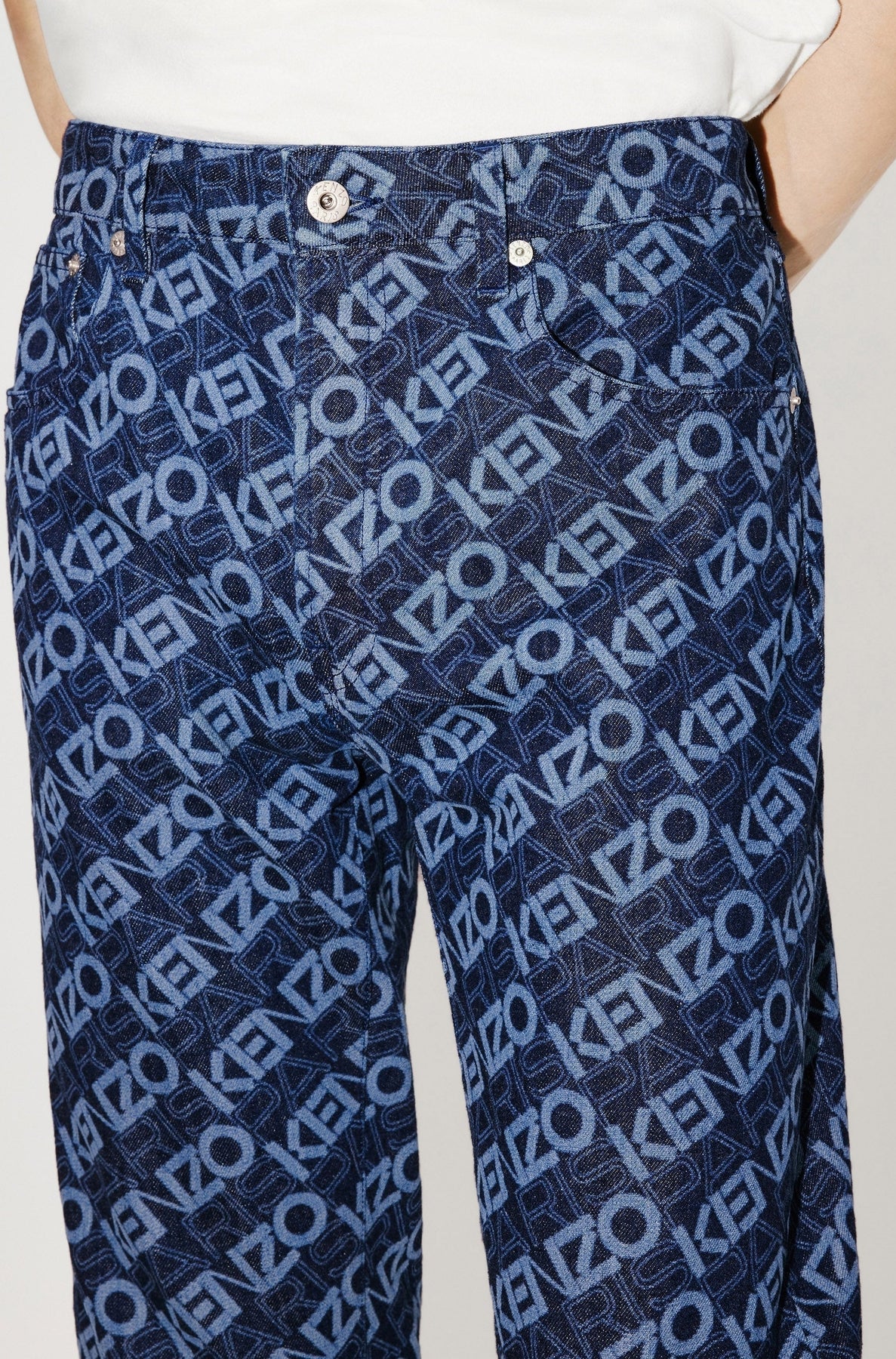 Bara Monogram Slim Jeans - Rinse Blue Denim
