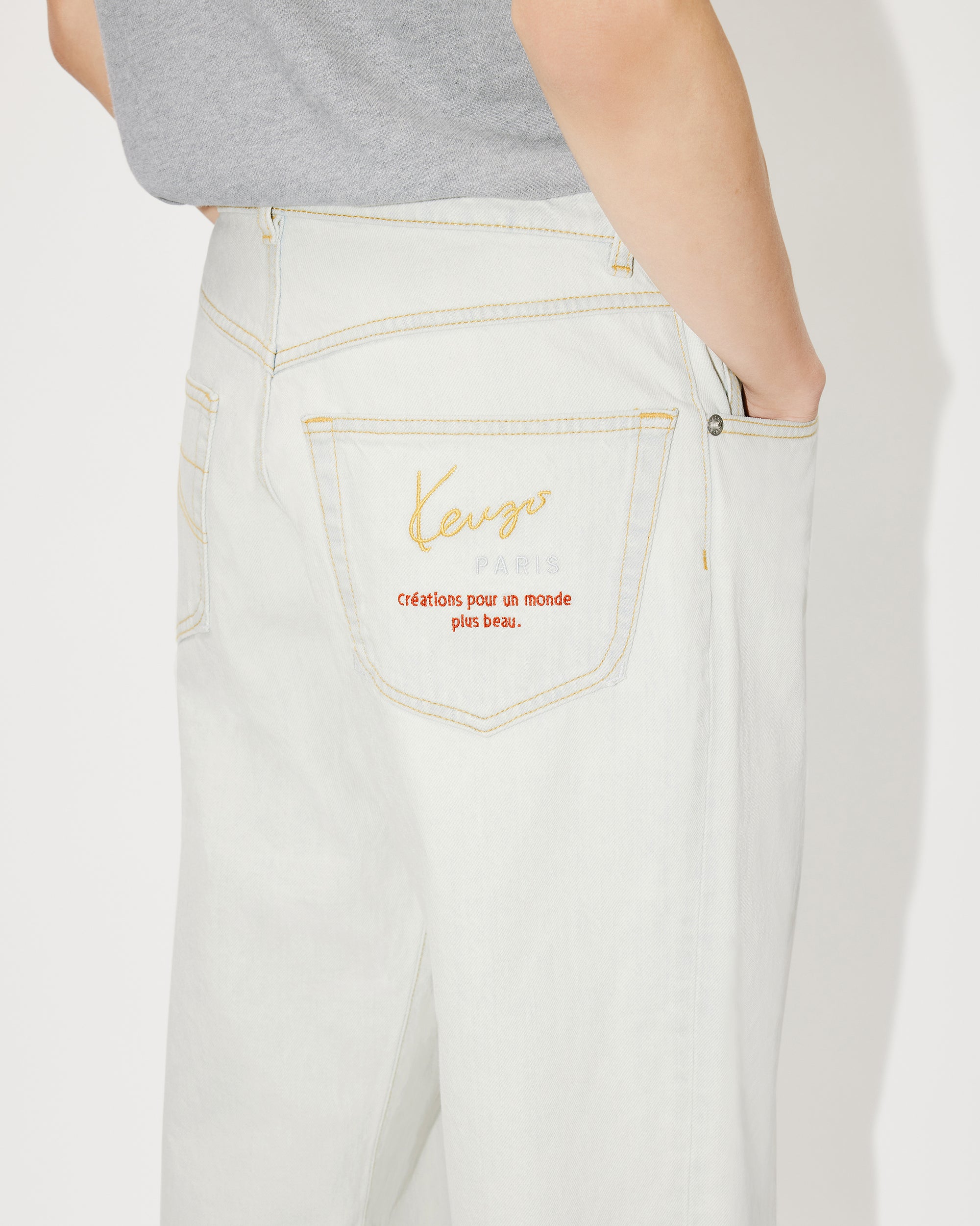 Jean relaxed SUISEN - Bleached Blue Denim