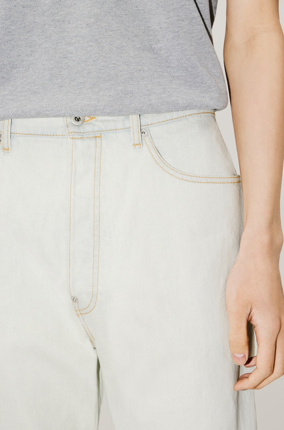 Relaxed jeans Suisen - Bleached Blue Denim