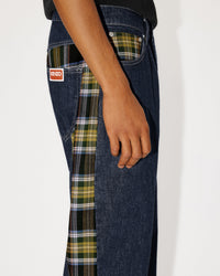 Checked Patchwork Loose Jeans