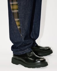 Checked Patchwork Loose Jeans