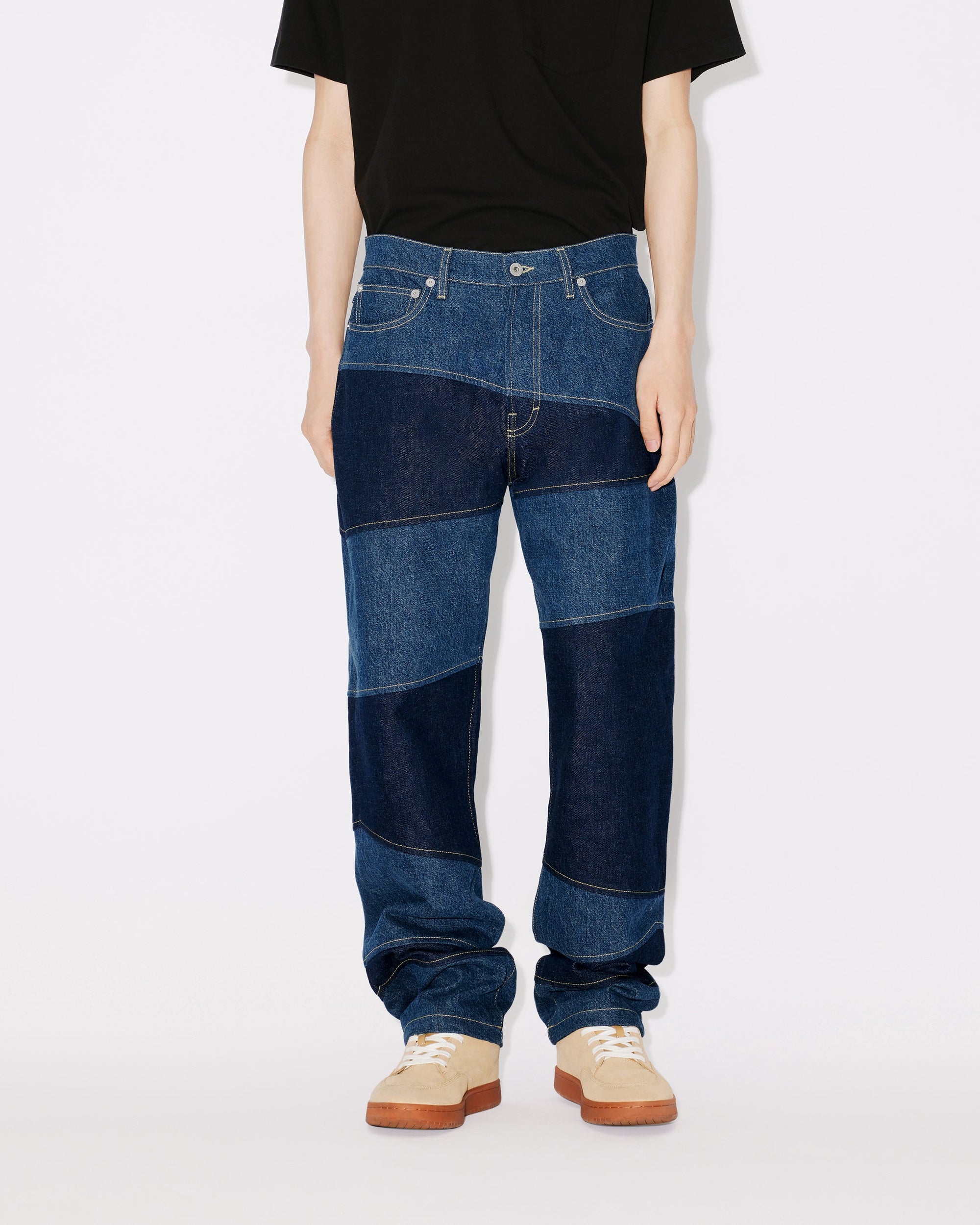 Botan loose patchwork jeans - Rinse Blue