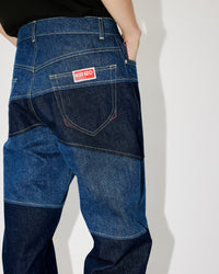 Botan loose patchwork jeans - Rinse Blue