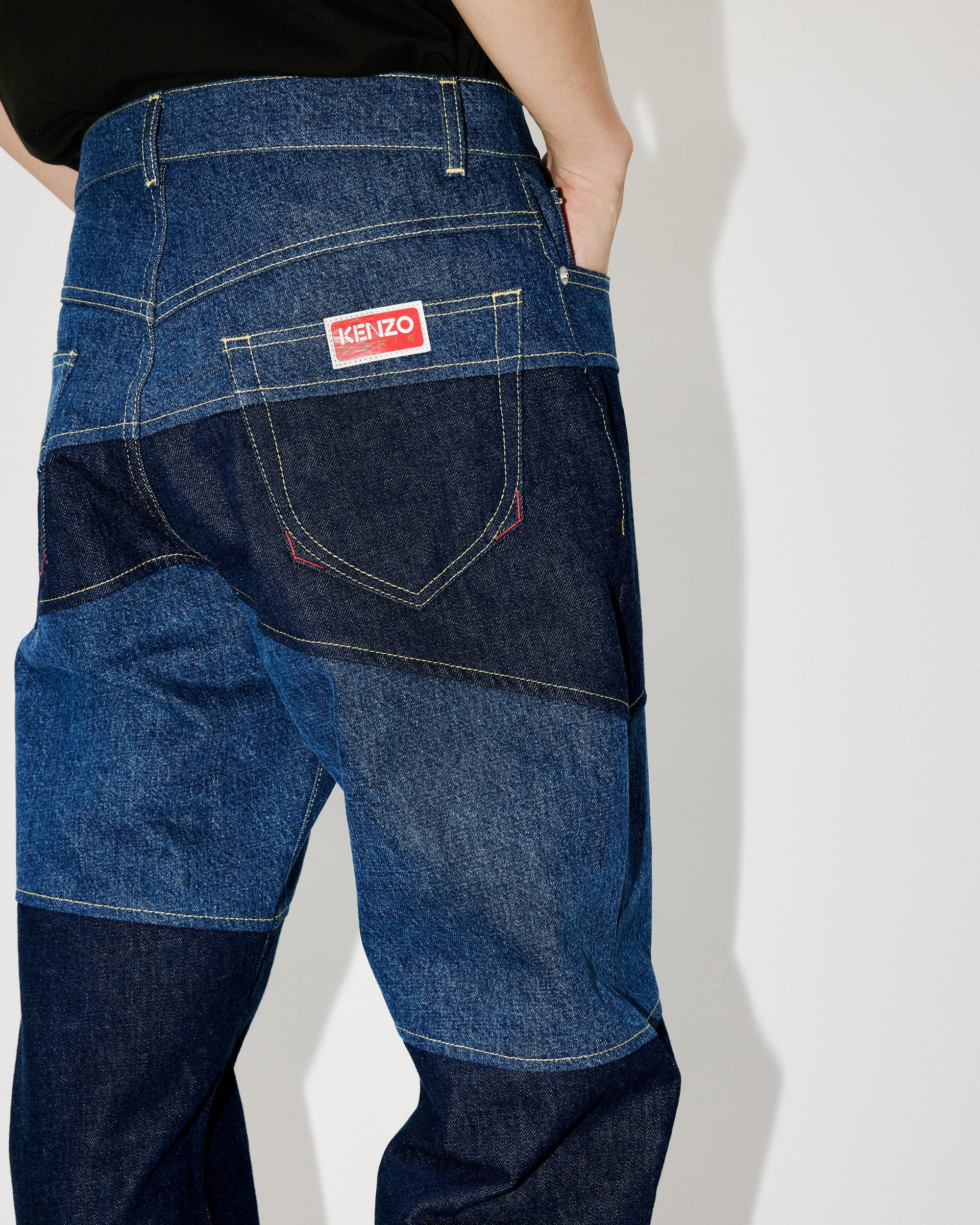 Botan loose patchwork jeans - Rinse Blue