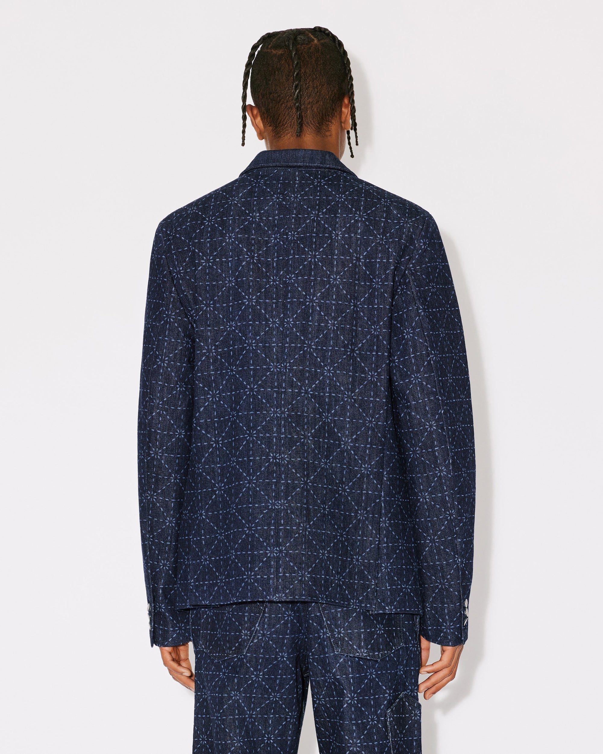 Printed Denim Blazer