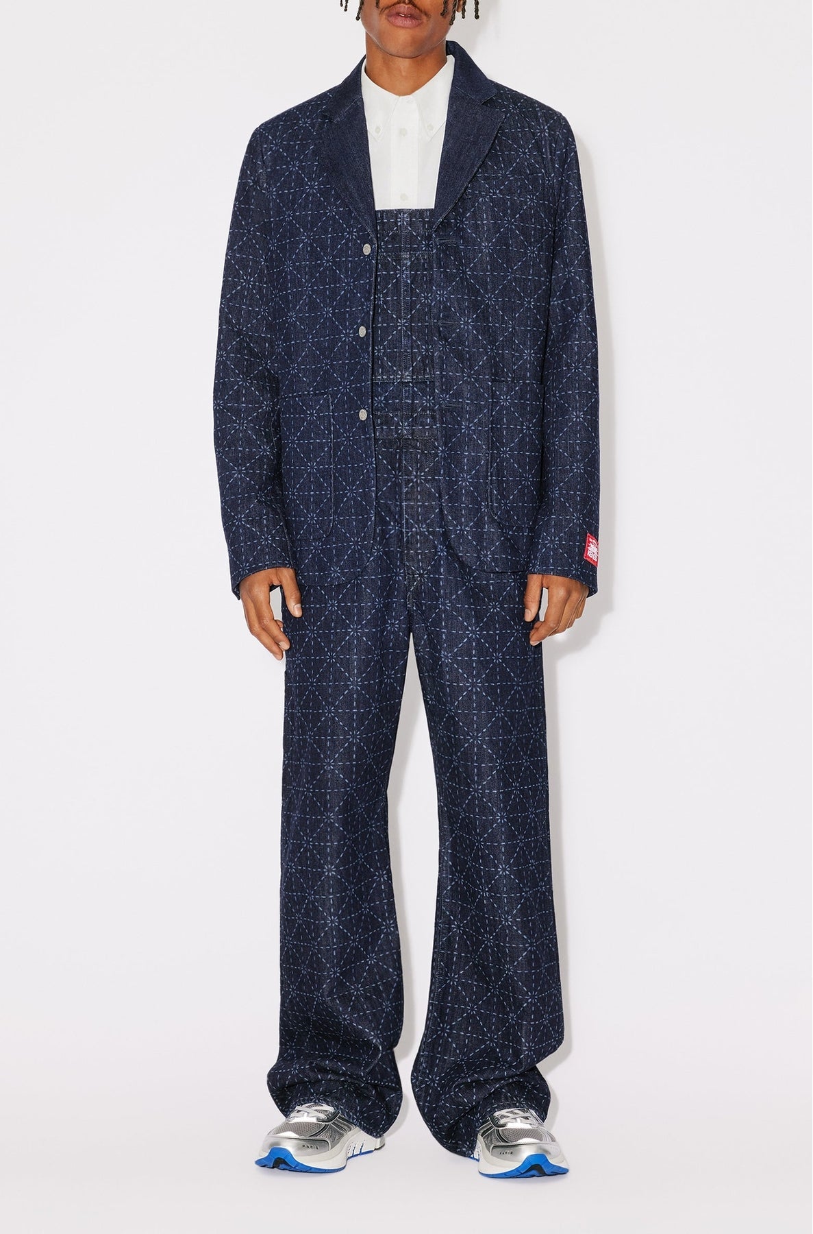 Printed Denim Blazer
