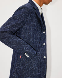 Printed Denim Blazer