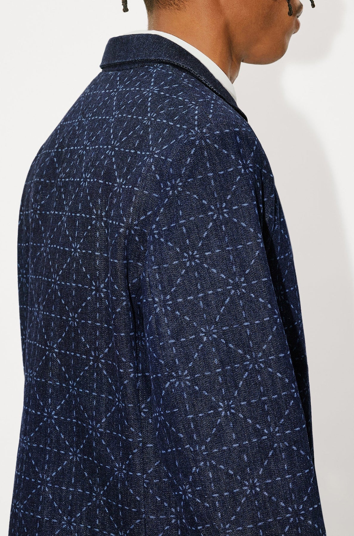 Printed Denim Blazer