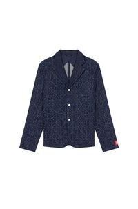 Printed Denim Blazer