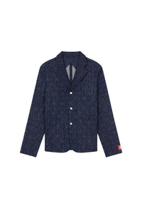 Printed Denim Blazer