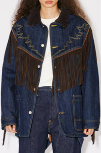 Veste à franges genderless en denim Kenzo x LEVI'S® - Rinse Blue Denim