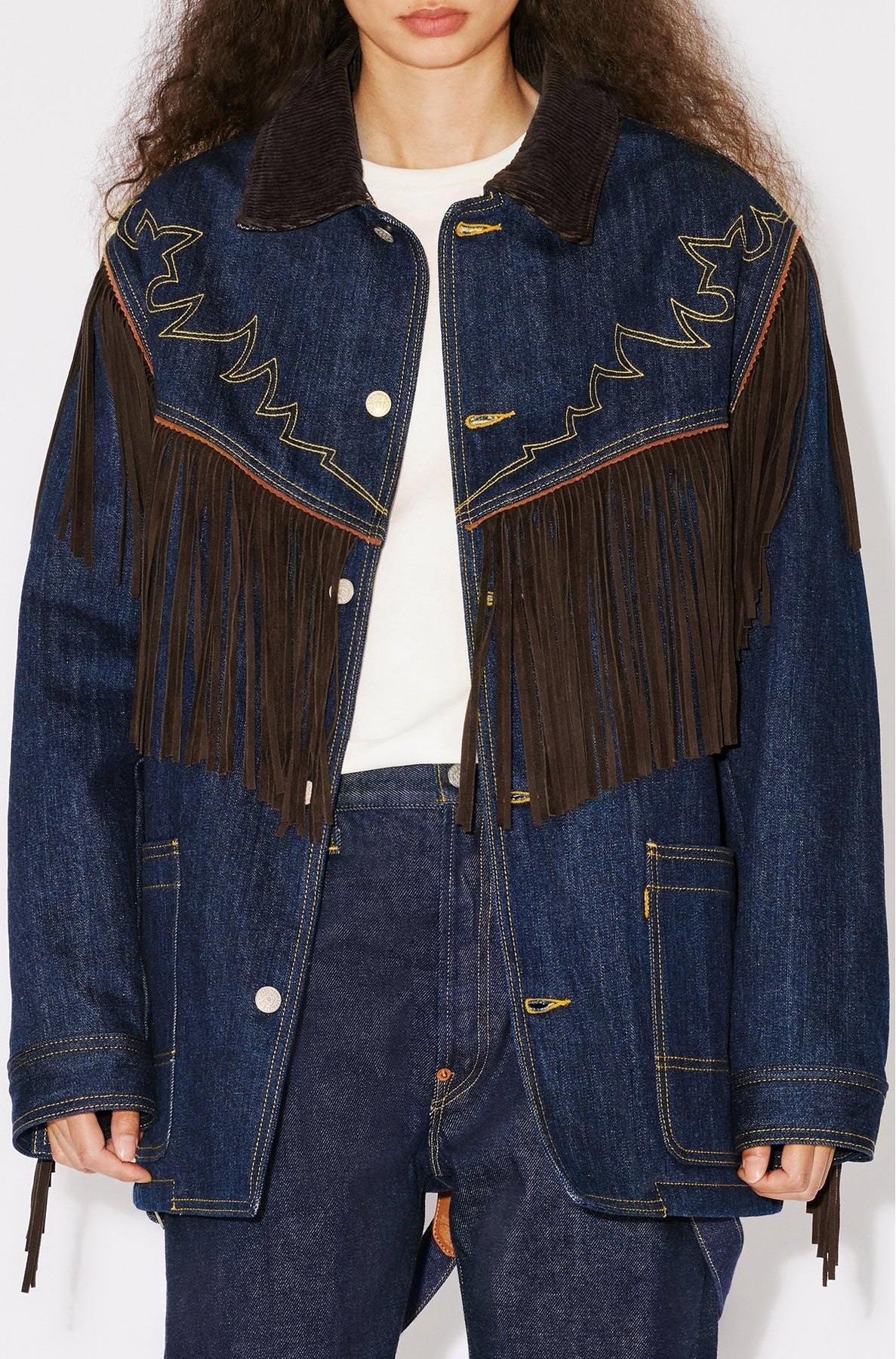Veste à franges genderless en denim Kenzo x LEVI'S® - Rinse Blue Denim