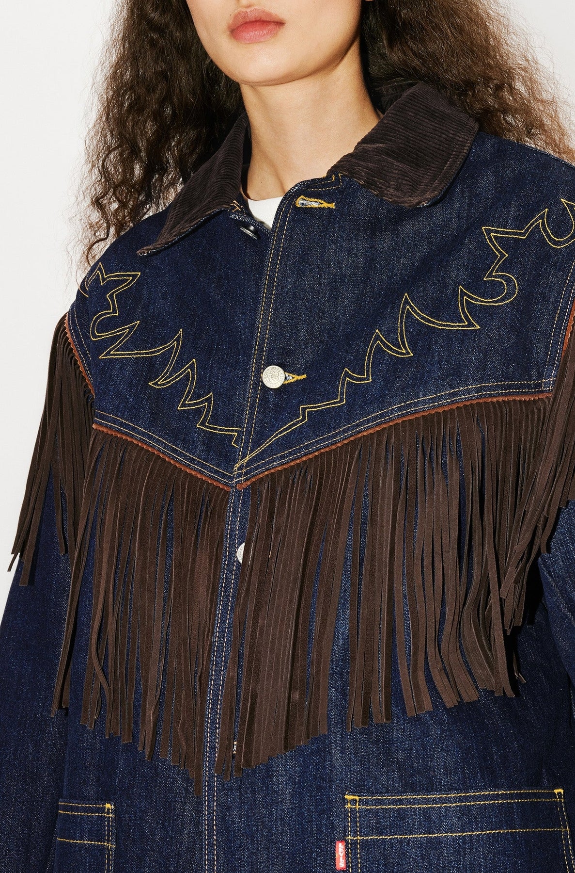 Veste à franges genderless en denim Kenzo x LEVI'S® - Rinse Blue Denim