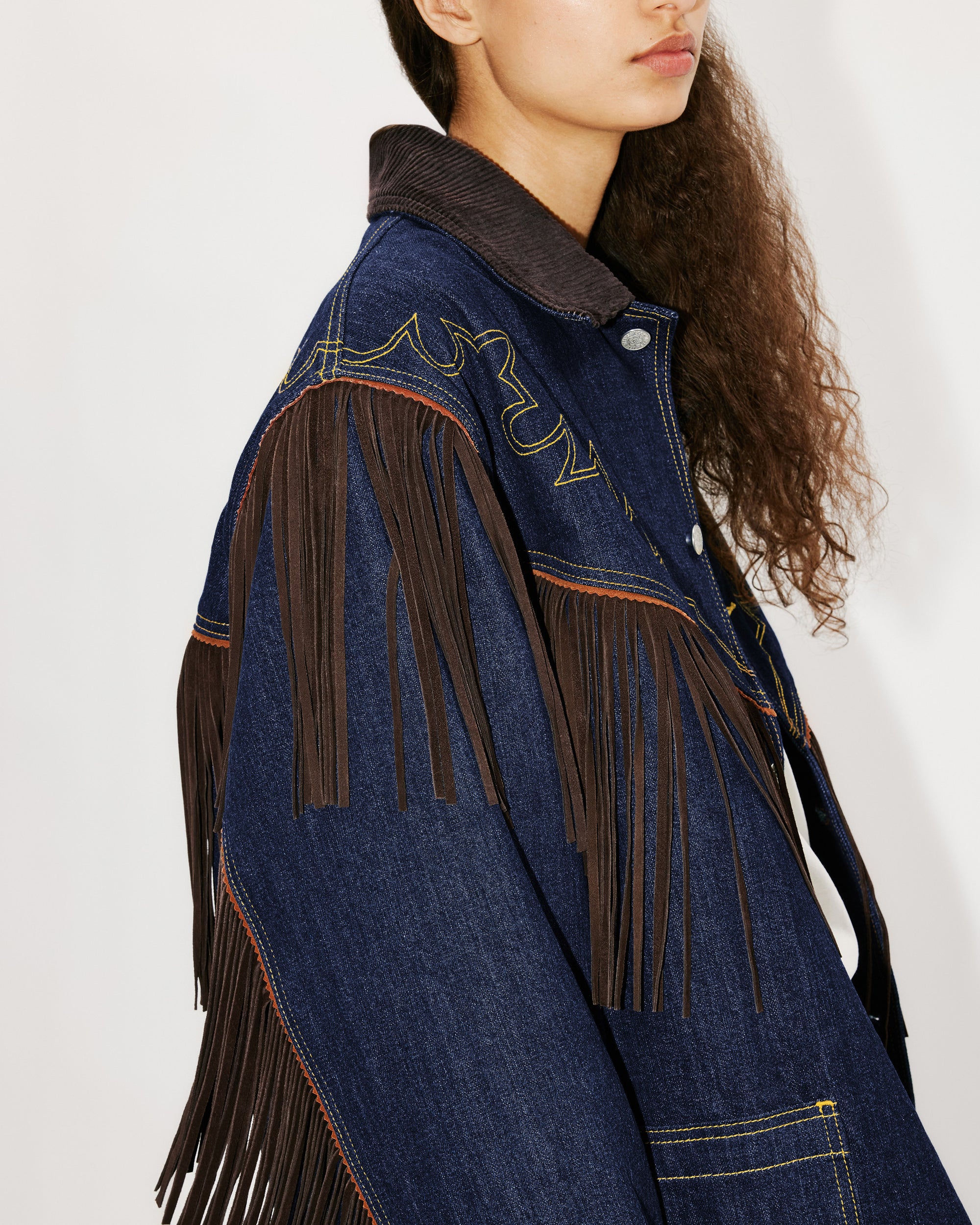 Veste à franges genderless en denim Kenzo x LEVI'S® - Rinse Blue Denim