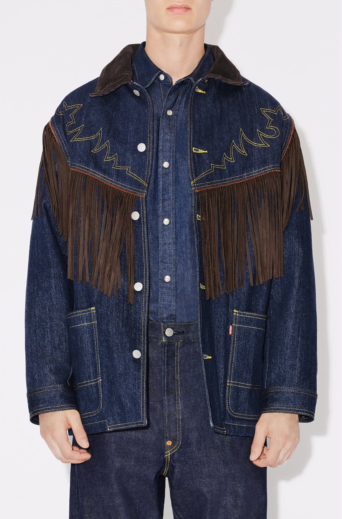 Veste à franges genderless en denim Kenzo x LEVI'S® - Rinse Blue Denim