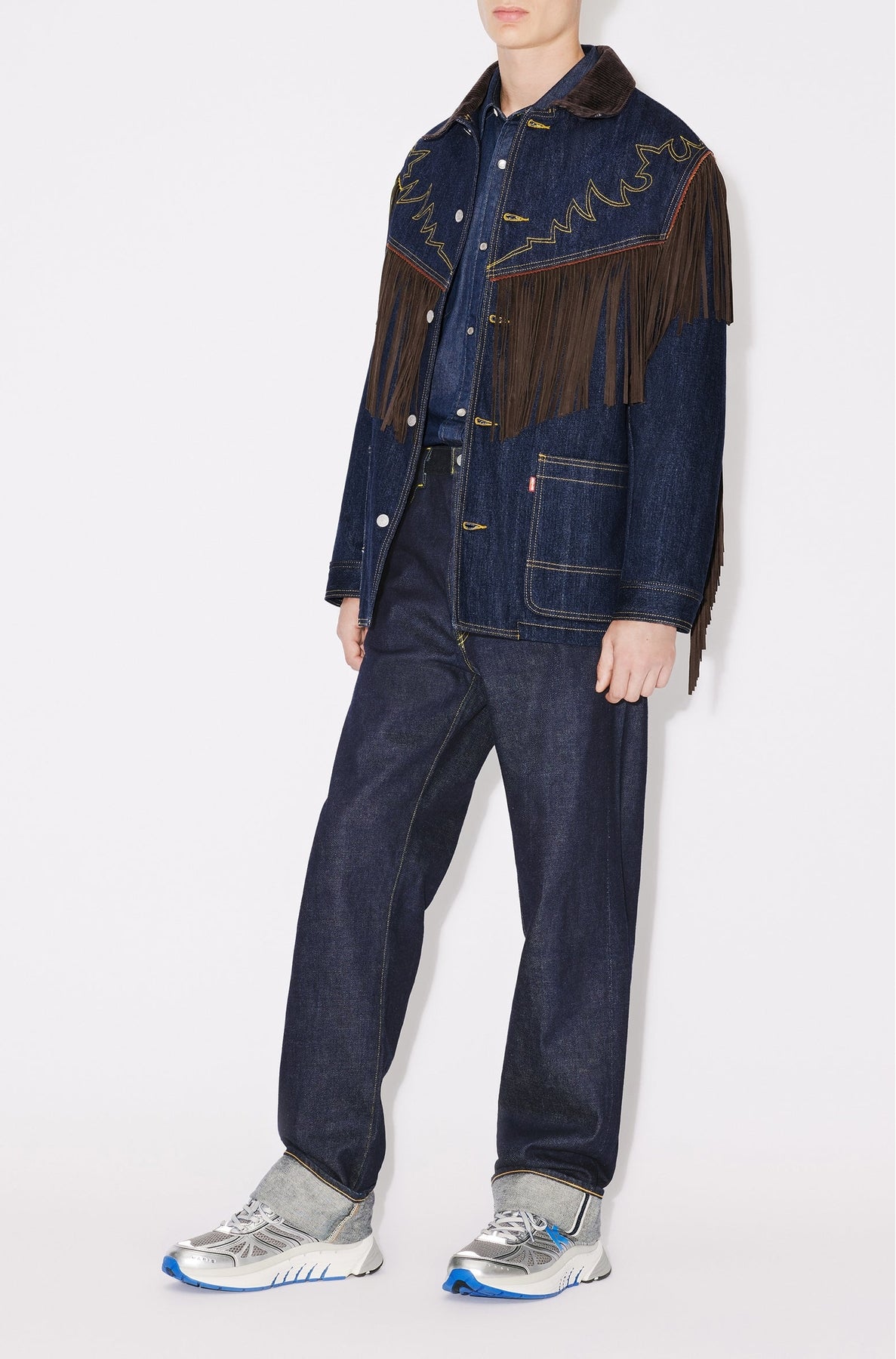 Veste à franges genderless en denim Kenzo x LEVI'S® - Rinse Blue Denim