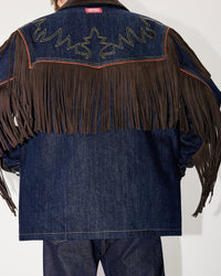 Veste à franges genderless en denim Kenzo x LEVI'S® - Rinse Blue Denim
