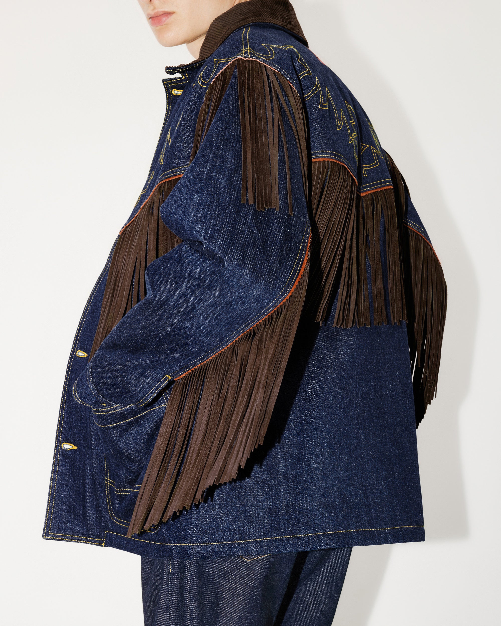 Veste à franges genderless en denim Kenzo x LEVI'S® - Rinse Blue Denim