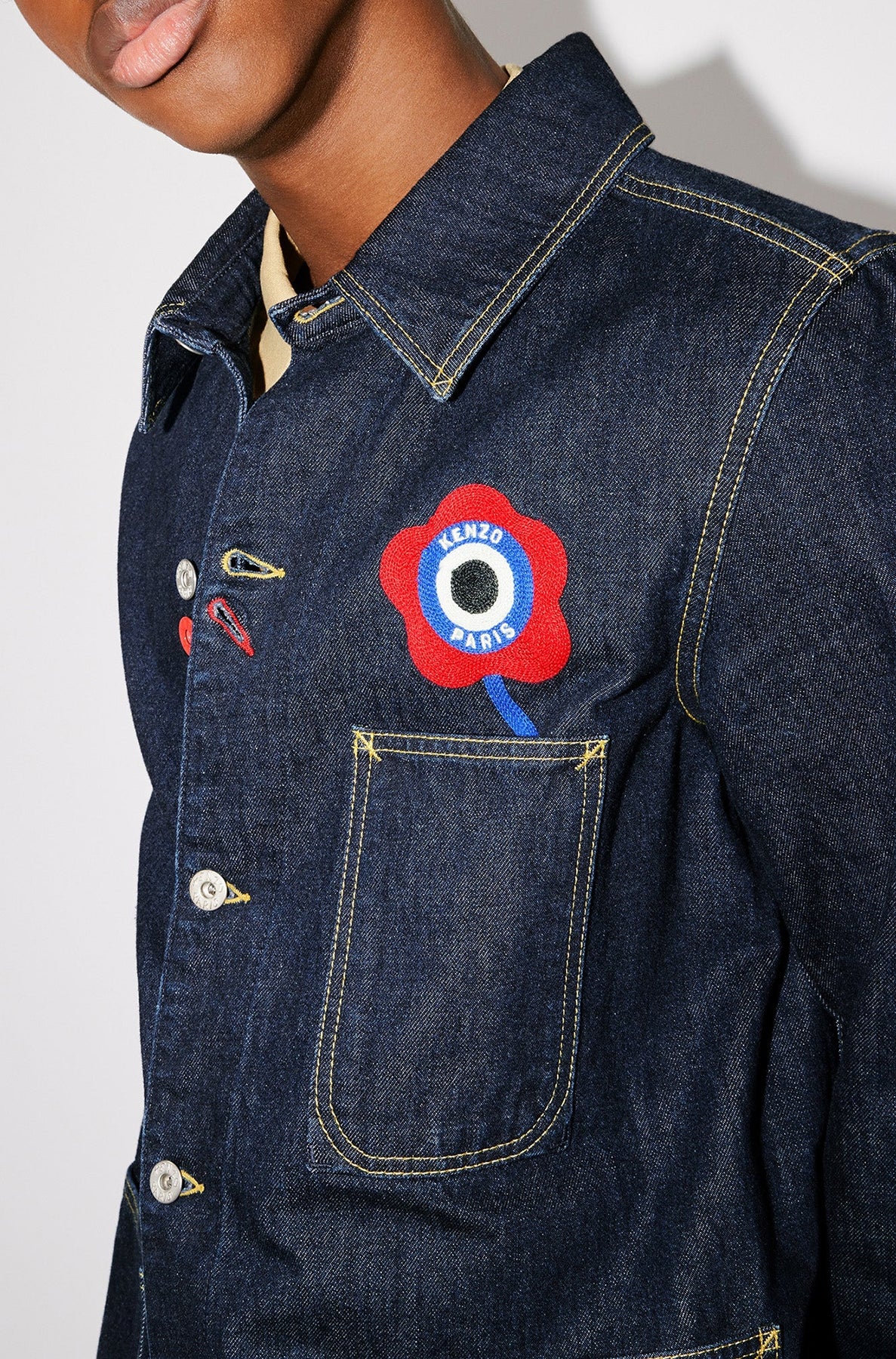 Veste workwear en denim "Kenzo Target" - Rinse Blue Denim