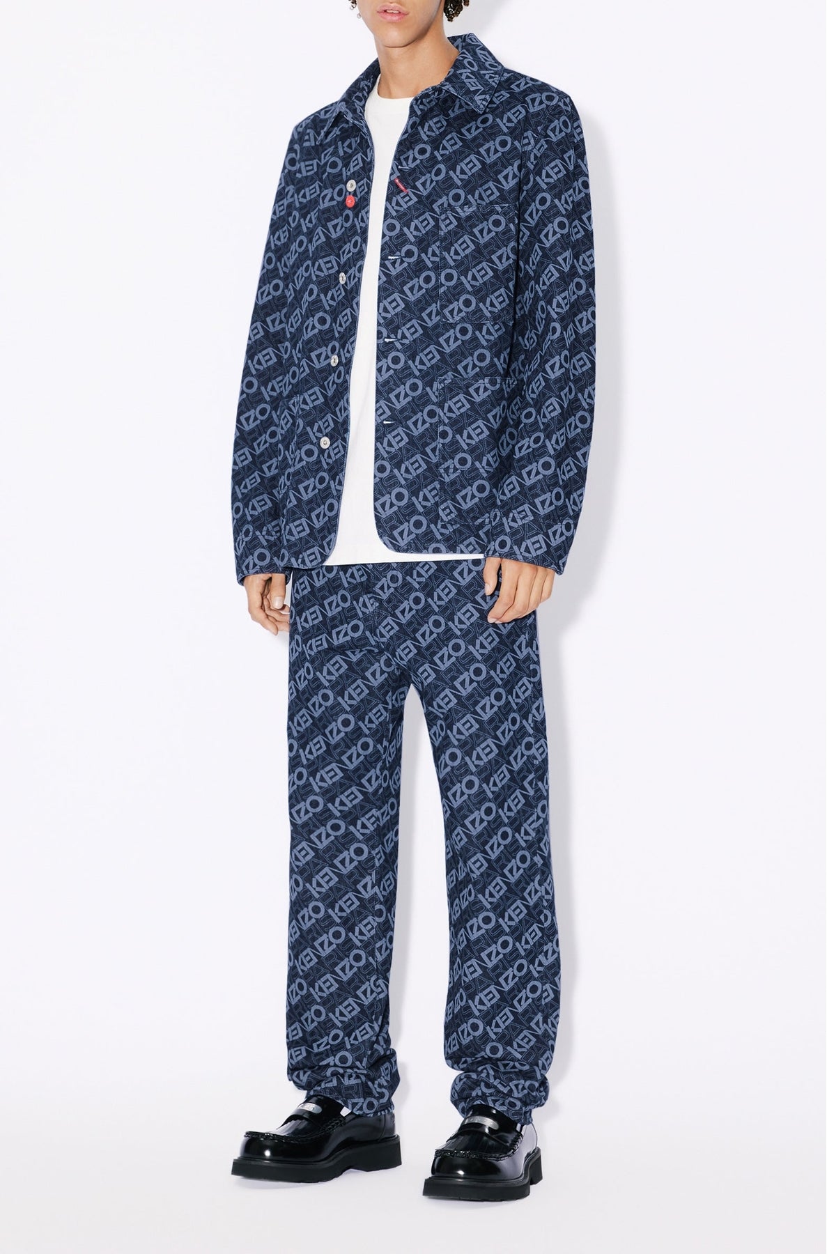 Monogram denim workwear jacket - Rinse Blue Denim