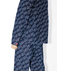 Monogram denim workwear jacket - Rinse Blue Denim