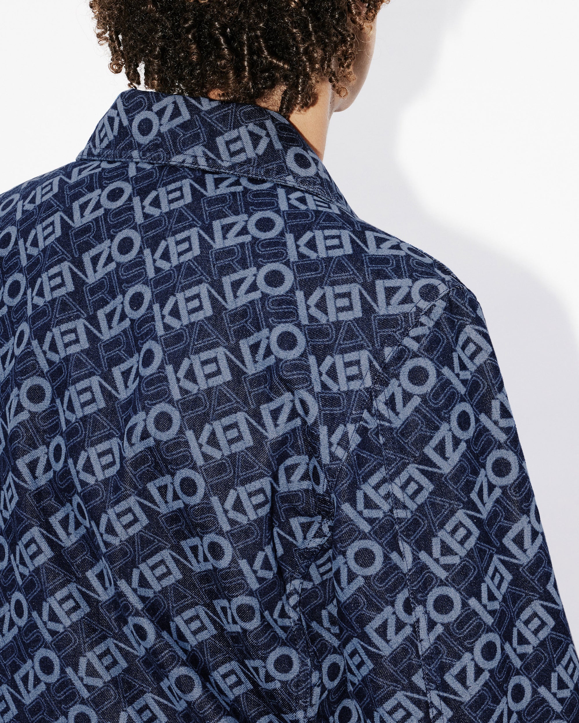 Monogram denim workwear jacket - Rinse Blue Denim